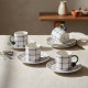 Coffee Cup and Saucer Set - 6 Pcs